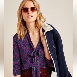 Maeve tie-neck blouse